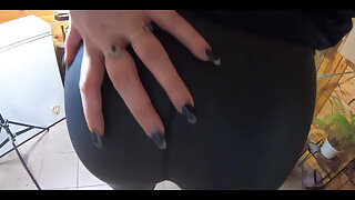 Milfycalla- a Lot of Cum on My Black Down Jacket and Black Leather Leggings 216