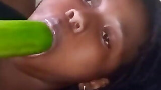 Fucking My Mouth with a Cucumber