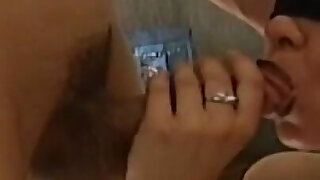 Sexy blonde masturbating hairy cock pussy fucking pussy licking...cum in mouth